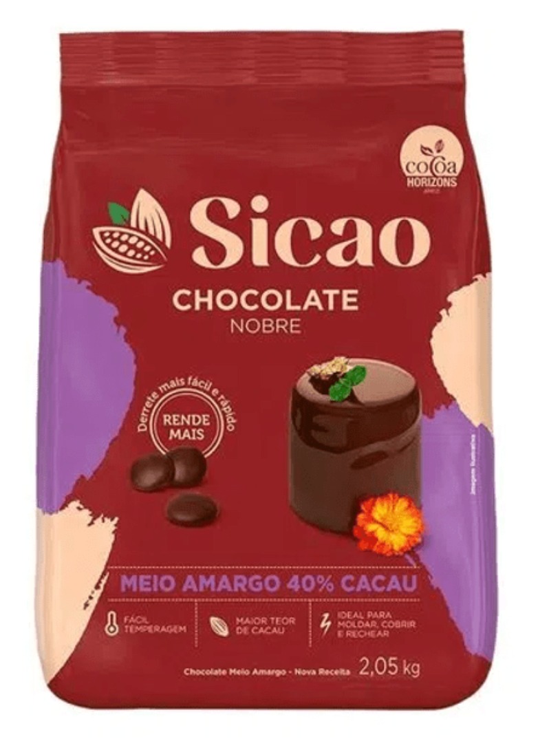 CHOCOLATE MEIO AMARGO SICAO - FACIL DERRETIMENTO C/1,01 KG